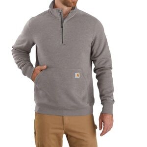 Carhartt RELAXED FIT FORCE Heather Gray Quarter-Zip Pullover Sweatshirt Medium